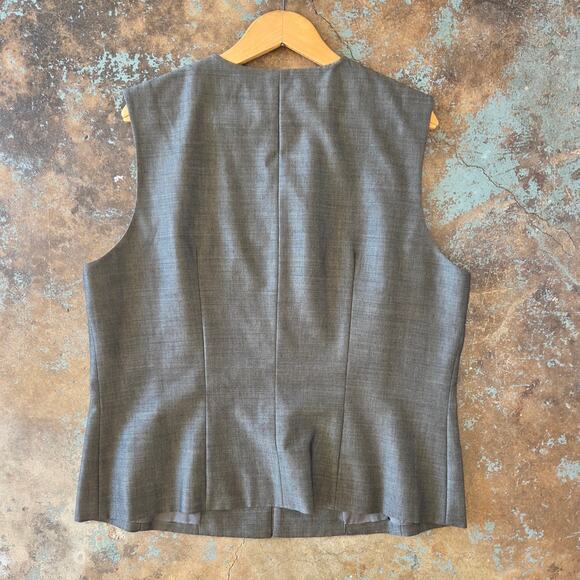 Vintage 90s Menswear Style Embroidered Vest Size 16 Gray Hooks Whimsygoth Career - Picture 8 of 9